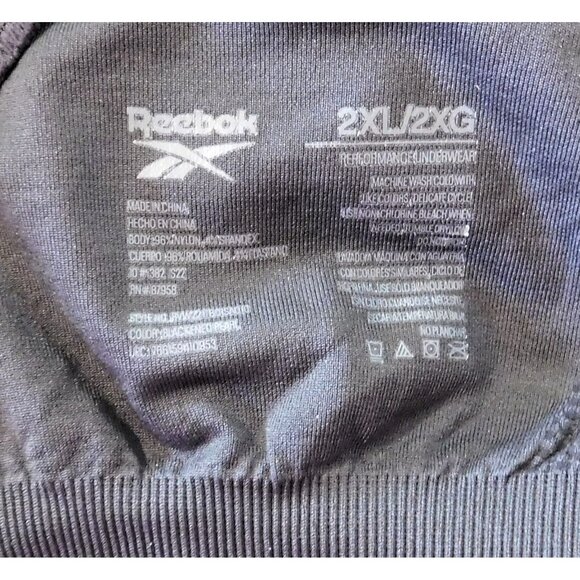 Reebok Sports Bra Racerback 2XL Gray Pink Trim Adjustable Straps Removable Pads - Picture 8 of 8
